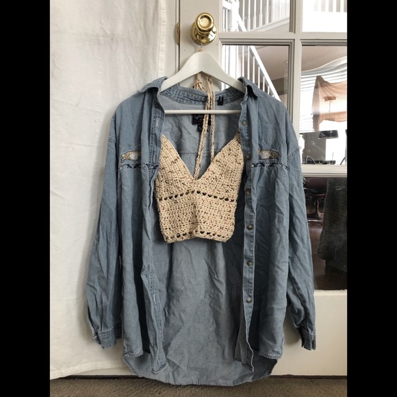 Vintage Cat Denim Cardigan Flannel - Picture 1 of 4